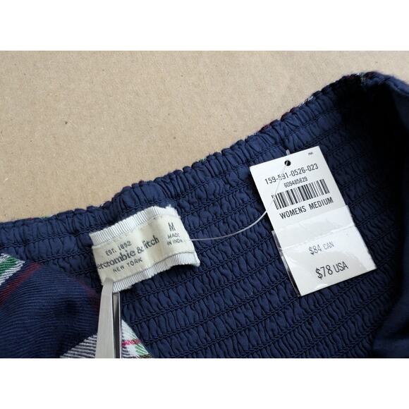 abercrombie & fitch strapless tartan plaid flannel dress medium nwt - Picture 4 of 8